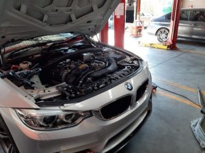 BMW M4 scheduled Oil & Brake Fluid Flush Service at GP Motor Works