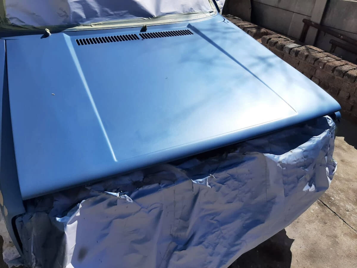 VW Golf Front-End Body Restoration — VW Golf bonnet resprayed