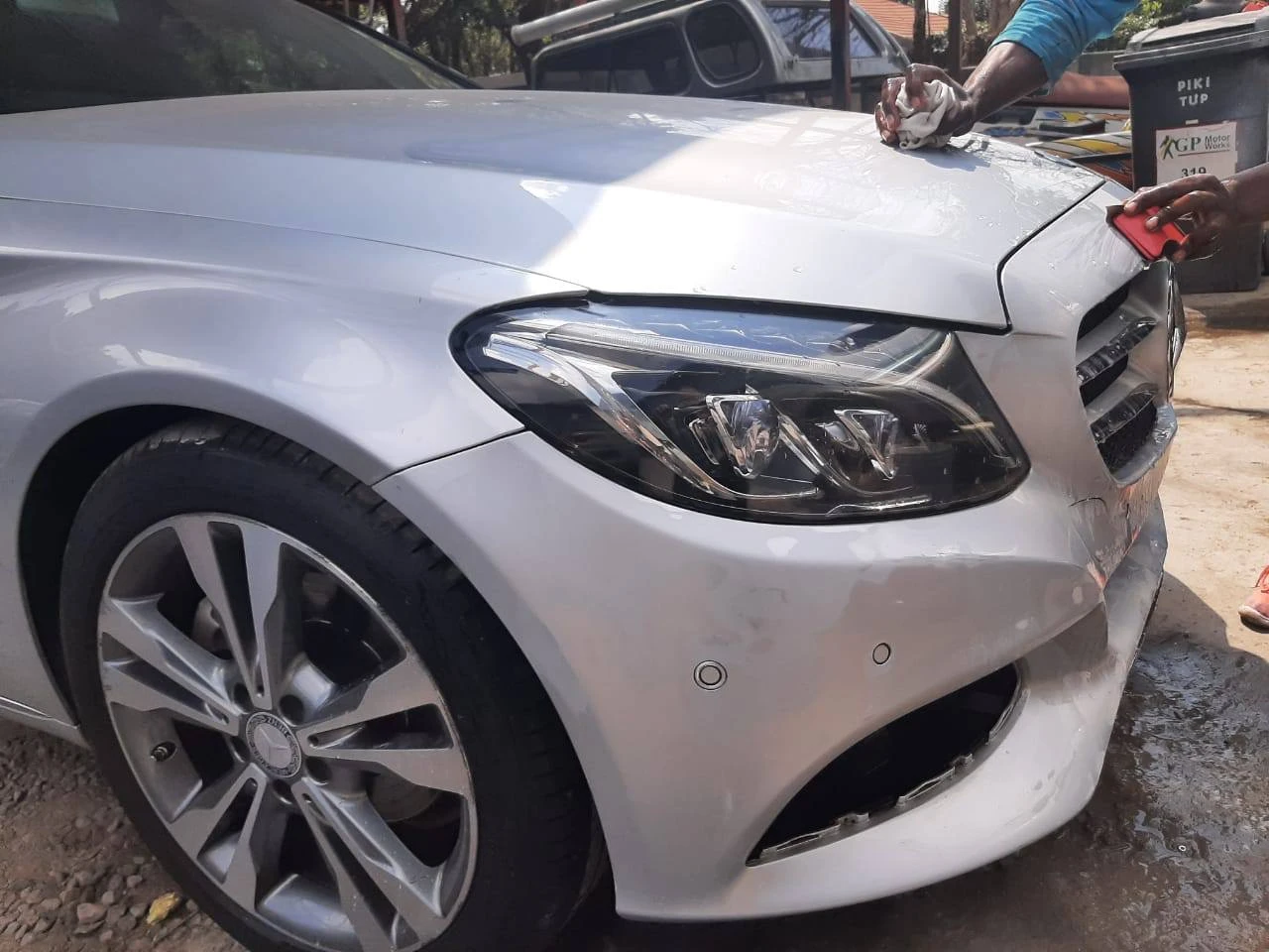 Mercedes-Benz C200 Bumper & Fender Repair — Mercedes Benz C200 205 front bumper damage repair