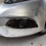 Mercedes Benz C200 205 front left bumper damage repaired and sanded at GP Motor Works