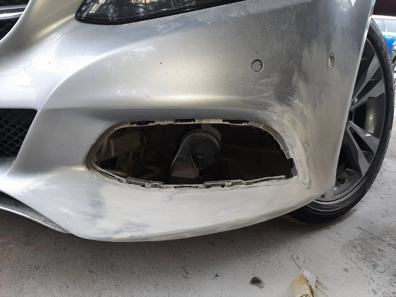 Mercedes-Benz C200 Bumper & Fender Repair — Mercedes Benz C200 205 front bumper damage section repair