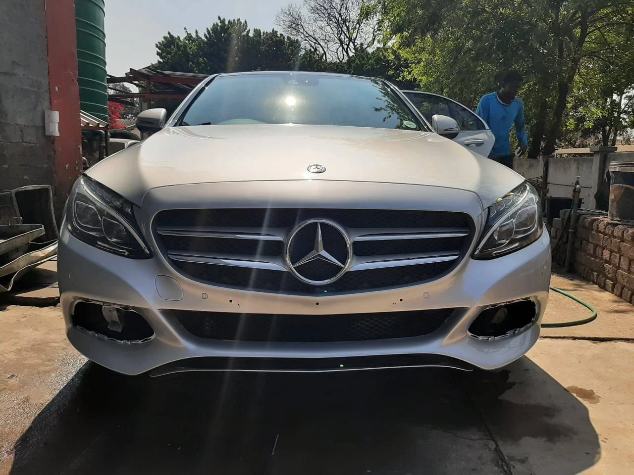 Mercedes-Benz C200 Bumper & Fender Repair — Mercedes Benz C200 205 front bumper damage