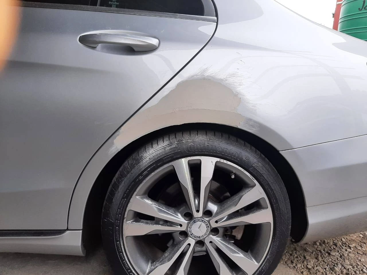 Mercedes-Benz C200 Bumper & Fender Repair — Mercedes Benz C200 205 left rear fender damage