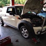 Mini Cooper undergoing engine rebuild to solve severe engine noise at GP Motor Works