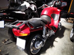 BMW R1150 RT motorcycle in for clutch repair at GP Motor Works