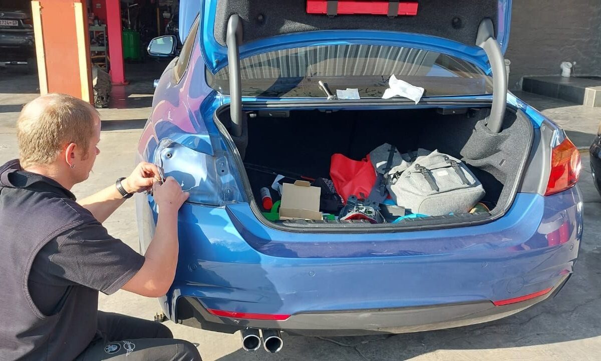 BMW 428i Repairing Burnt Out Wiring in Taillight