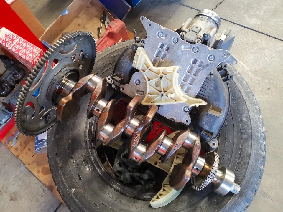 BMW 228i With Intermittent Misfire — BMW 228i crankshaft and timing chain guide